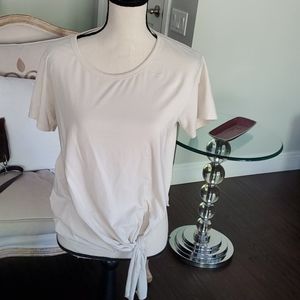 Theory cream tie blouse